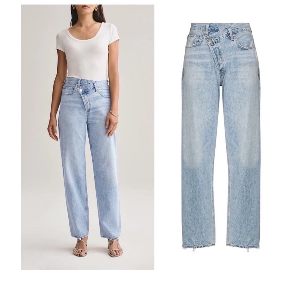AGOLDE Criss Cross Upsize Jeans Light Wash Straight Leg Denim